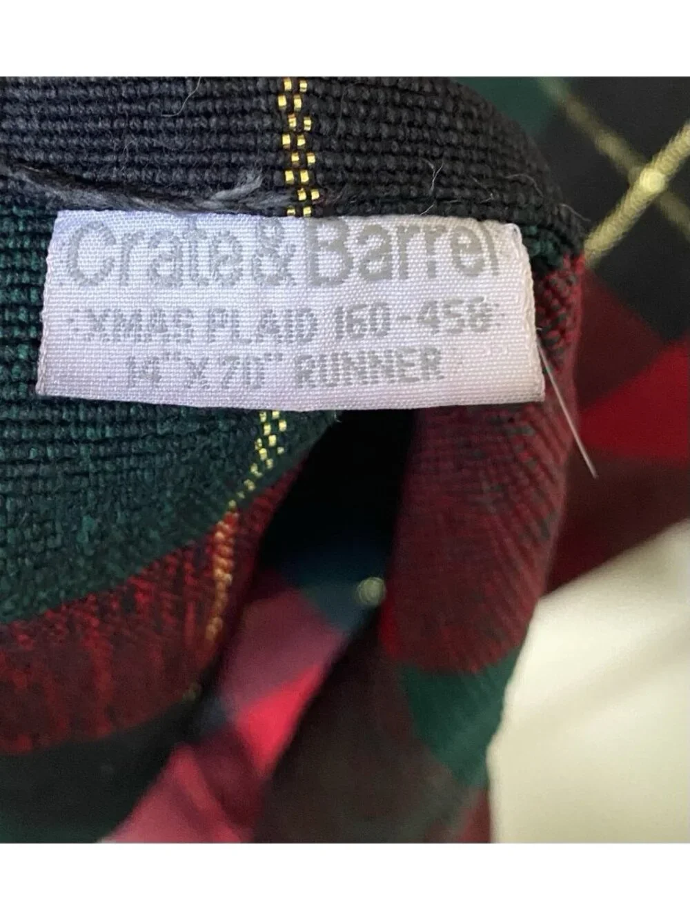 Crate & Barrel Holiday Tartan Plaid Table Runner 14